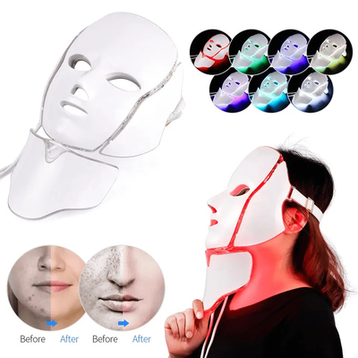 Yaşlanma Karşıtı Kırmızı Led Işık Terapisi Kızılötesi Maske Yüz Spa 7 Renkli Foton Maskesi