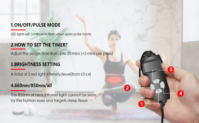 Kilo Kaybı 850nm LED Işık Terapi Makinesi Kızılötesi Işık Vücut Pedi Sarma Kemeri 1